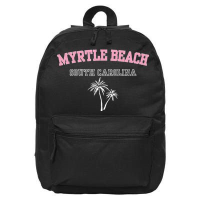 Myrtle Beach South Carolina Souvenir Palm Tree Holiday 16 in Basic Backpack