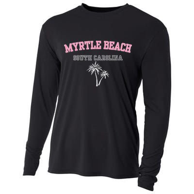 Myrtle Beach South Carolina Souvenir Palm Tree Holiday Cooling Performance Long Sleeve Crew