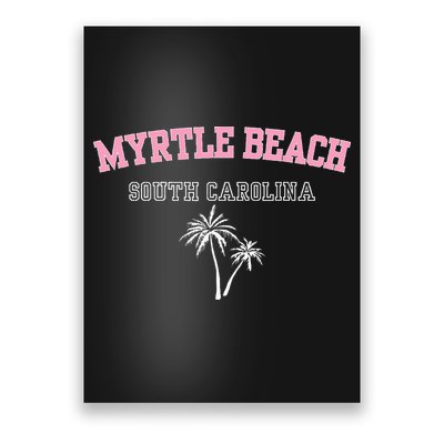 Myrtle Beach South Carolina Souvenir Palm Tree Holiday Poster