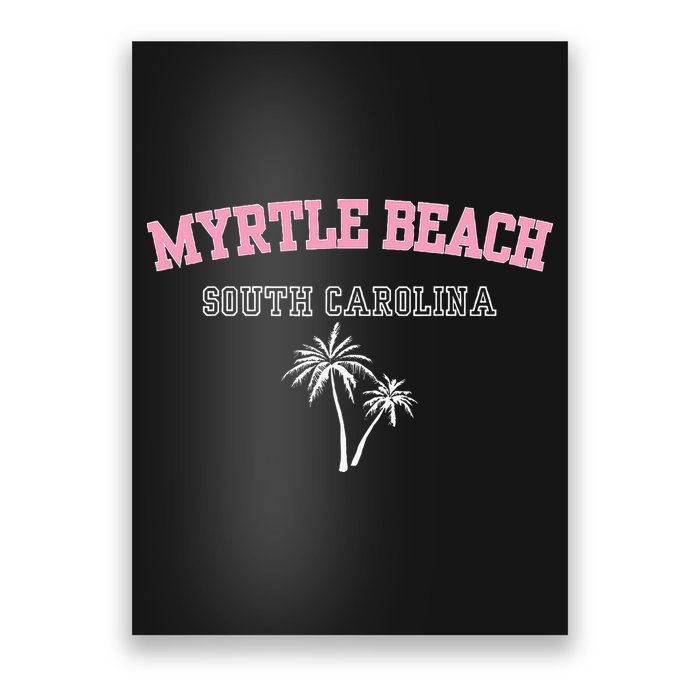 Myrtle Beach South Carolina Souvenir Palm Tree Holiday Poster