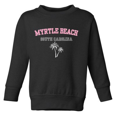 Myrtle Beach South Carolina Souvenir Palm Tree Holiday Toddler Sweatshirt