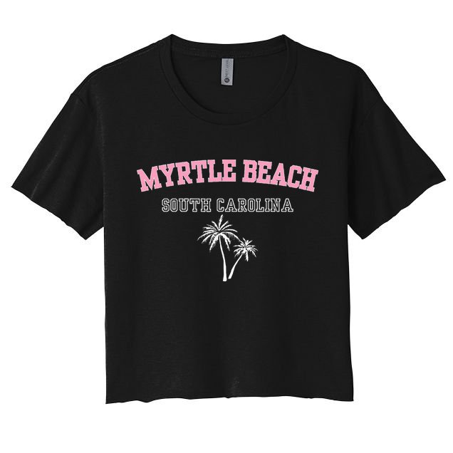 Myrtle Beach South Carolina Souvenir Palm Tree Holiday Crop Top