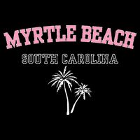 Myrtle Beach South Carolina Souvenir Palm Tree Holiday Cropped Pullover Crew