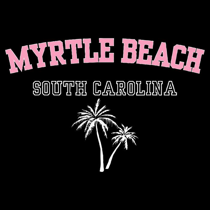Myrtle Beach South Carolina Souvenir Palm Tree Holiday Cropped Pullover Crew