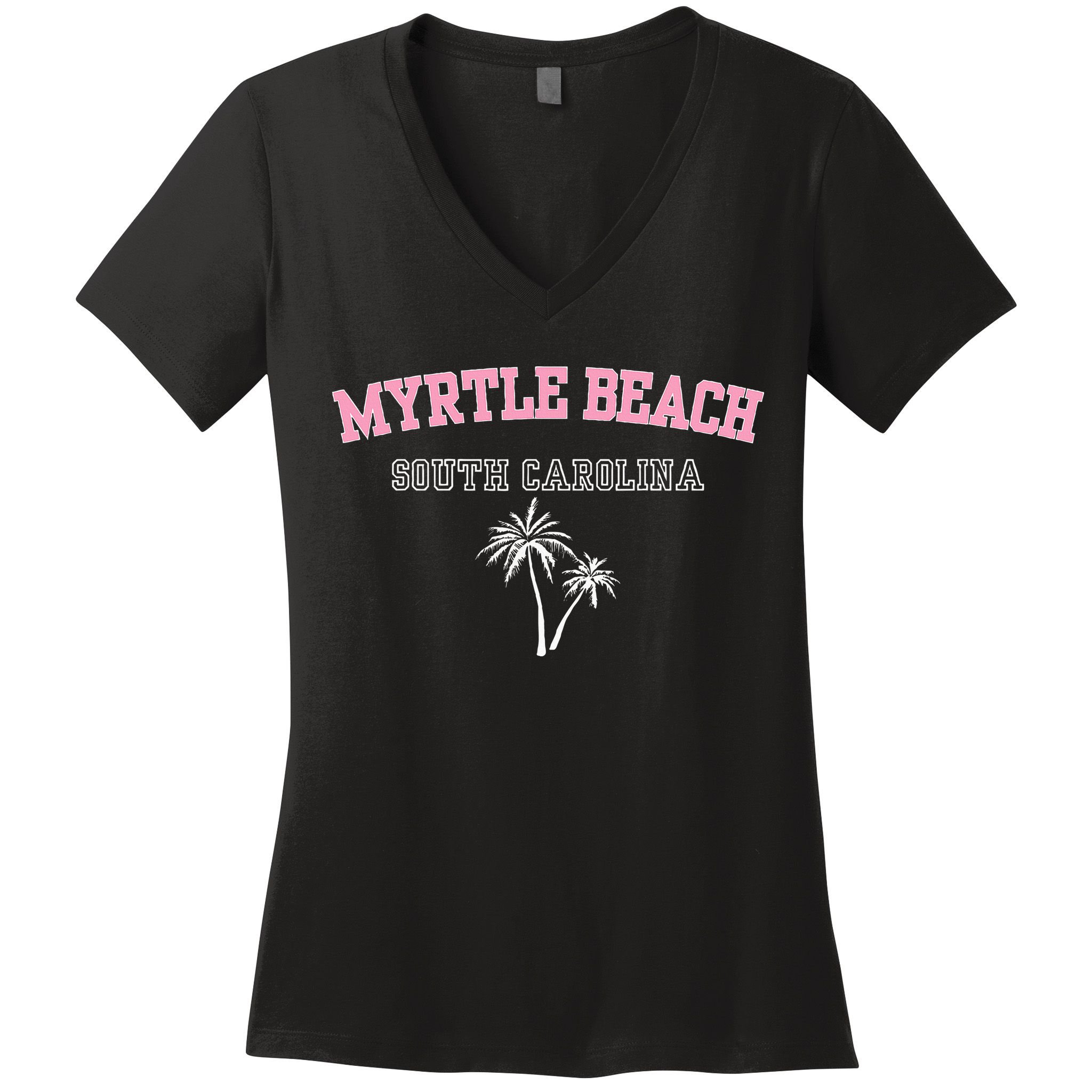 Myrtle Beach South Carolina Souvenir Palm Tree Holiday Women's V-Neck T-Shirt