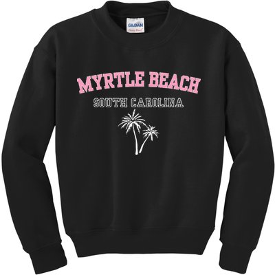 Myrtle Beach South Carolina Souvenir Palm Tree Holiday Kids Sweatshirt