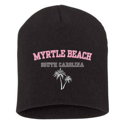 Myrtle Beach South Carolina Souvenir Palm Tree Holiday Short Acrylic Beanie
