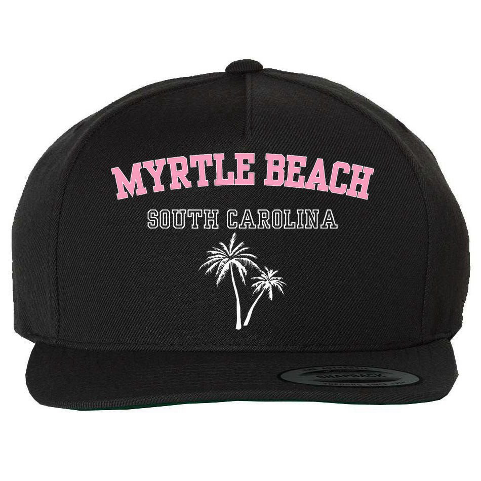 Myrtle Beach South Carolina Souvenir Palm Tree Holiday Wool Snapback Cap