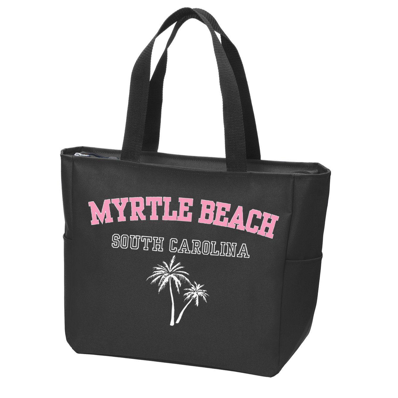 Myrtle Beach South Carolina Souvenir Palm Tree Holiday Zip Tote Bag