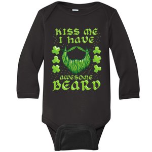 Me Beard St Patricks Day As, Dad And Daddy Gifts Baby Long Sleeve Bodysuit