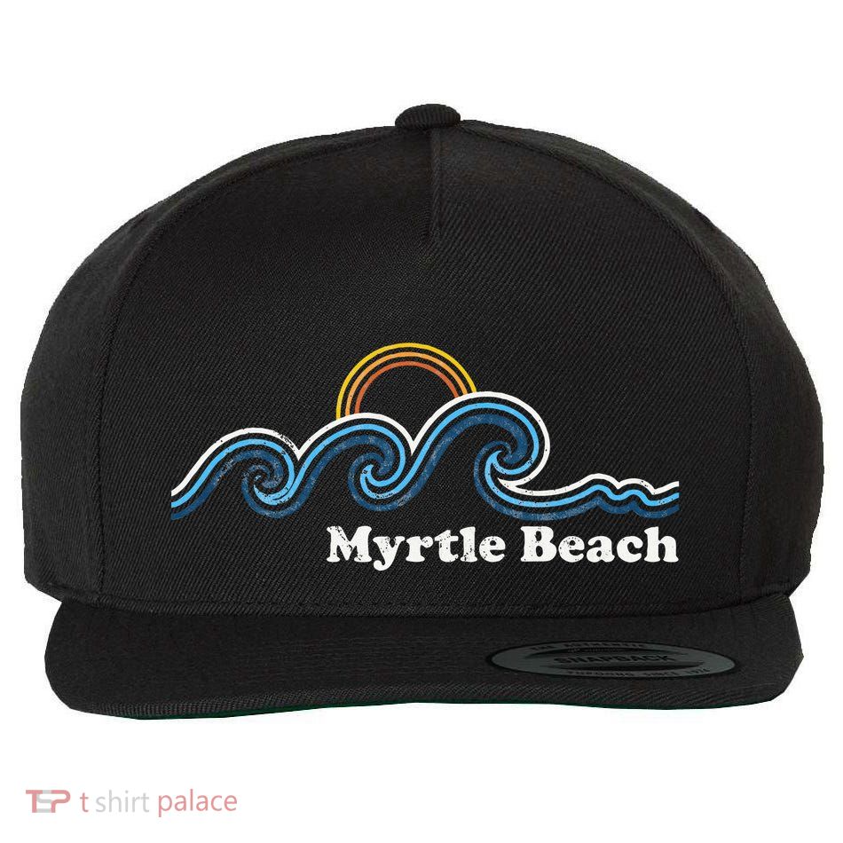 Myrtle Beach South Carolina Sc Sufing Waves Sunset Wool Snapback Cap