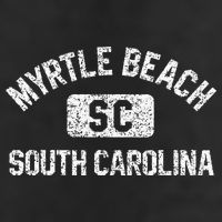 Myrtle Beach SC Gym Style Distressed White Print Cool Comfort Performance Bucket Hat