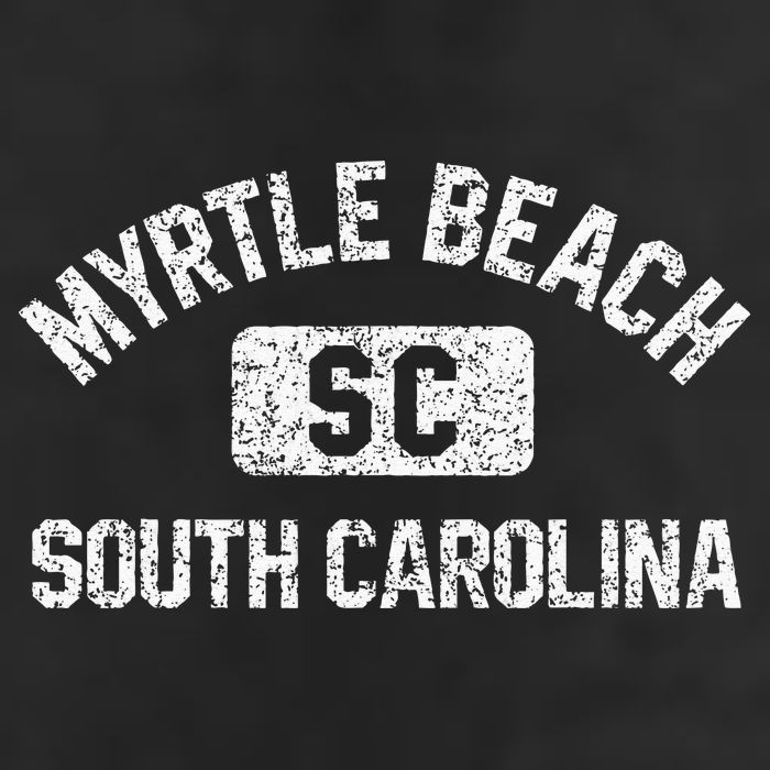 Myrtle Beach SC Gym Style Distressed White Print Cool Comfort Performance Bucket Hat