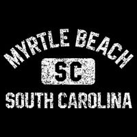 Myrtle Beach SC Gym Style Distressed White Print City Backpack