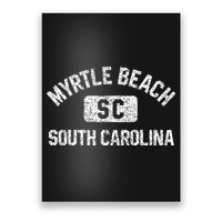 Myrtle Beach SC Gym Style Distressed White Print Poster