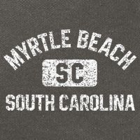 Myrtle Beach SC Gym Style Distressed White Print Cotton Canvas Backpack