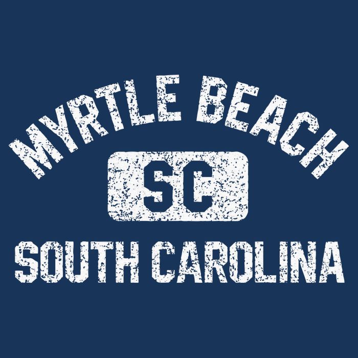 Myrtle Beach SC Gym Style Distressed White Print Infant Baby Jersey Bodysuit