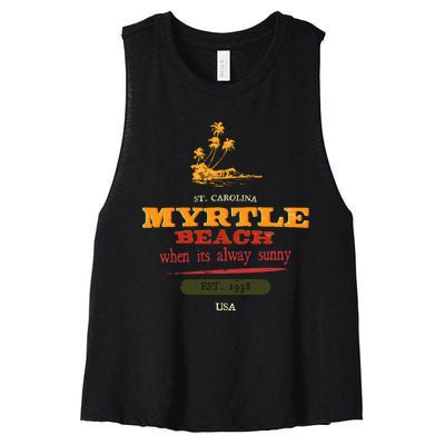 Myrtle Beach South Carolina Women's Racerback Cropped Tank