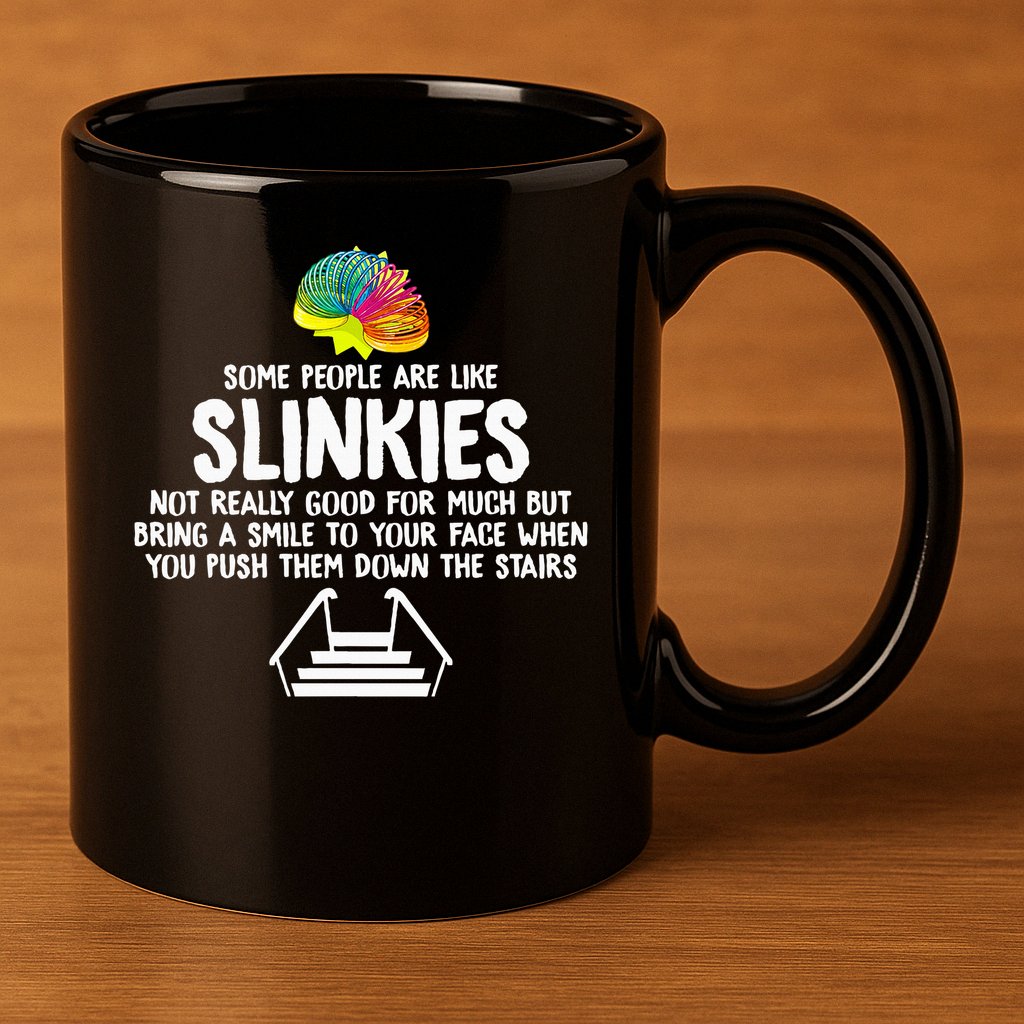 Mondello Black Slinkies 11oz C Handle Ceramic Mug