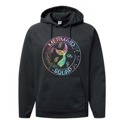 Mermaid Birthday Squad Party Matching Family Mermaid Lovers Performance Fleece Hoodie