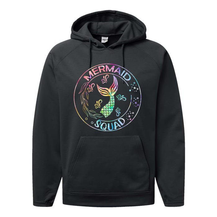 Mermaid Birthday Squad Party Matching Family Mermaid Lovers Performance Fleece Hoodie