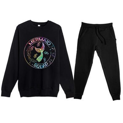 Mermaid Birthday Squad Party Matching Family Mermaid Lovers Premium Crewneck Sweatsuit Set