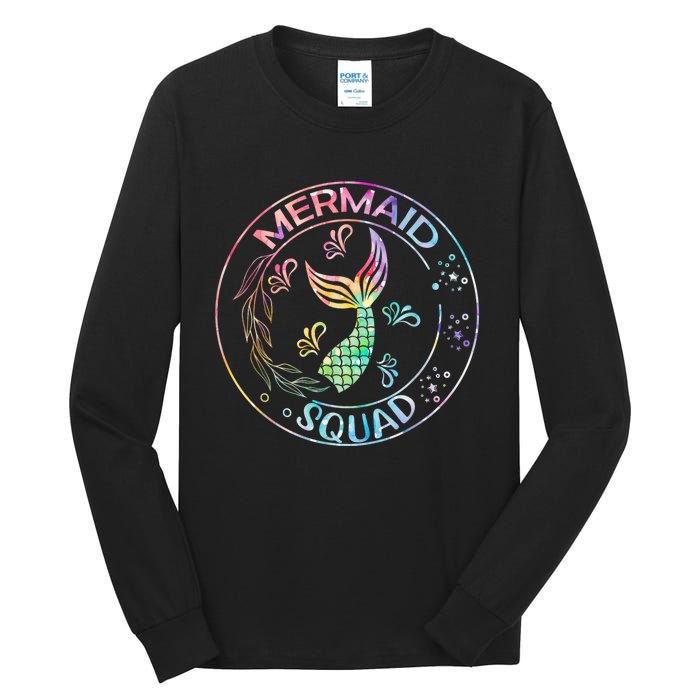 Mermaid Birthday Squad Party Matching Family Mermaid Lovers Tall Long Sleeve T-Shirt