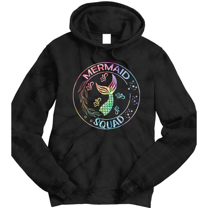 Mermaid Birthday Squad Party Matching Family Mermaid Lovers Tie Dye Hoodie