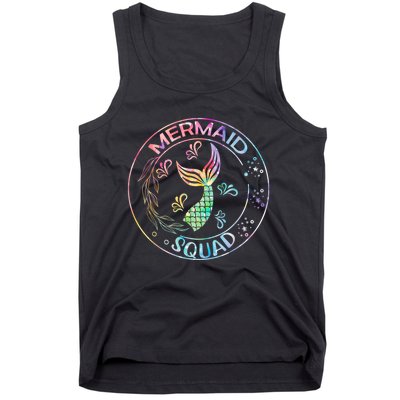 Mermaid Birthday Squad Party Matching Family Mermaid Lovers Tank Top