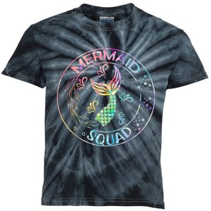 Mermaid Birthday Squad Party Matching Family Mermaid Lovers Kids Tie-Dye T-Shirt