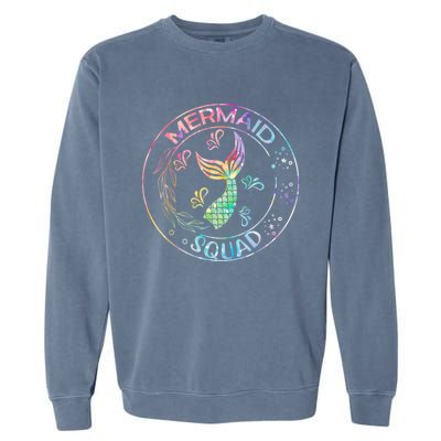 Mermaid Birthday Squad Party Matching Family Mermaid Lovers Garment-Dyed Sweatshirt