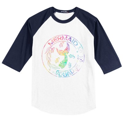 Mermaid Birthday Squad Party Matching Family Mermaid Lovers Baseball Sleeve Shirt