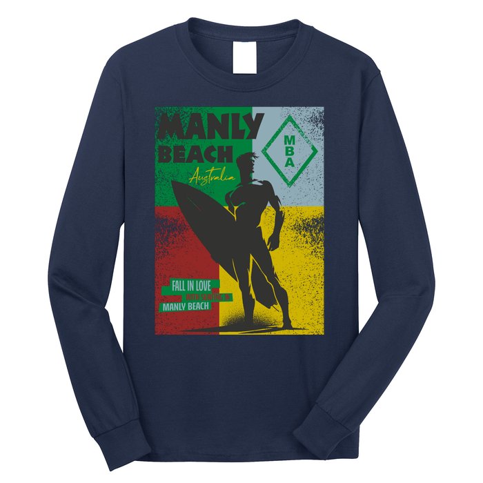 Manly Beach Sydney Australia Surfer Long Sleeve Shirt