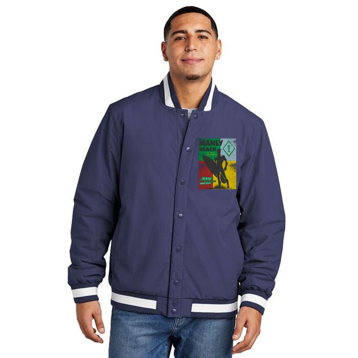 Manly Beach Sydney Australia Surfer Insulated Varsity Jacket