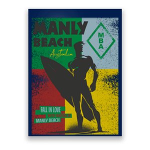 Manly Beach Sydney Australia Surfer Poster