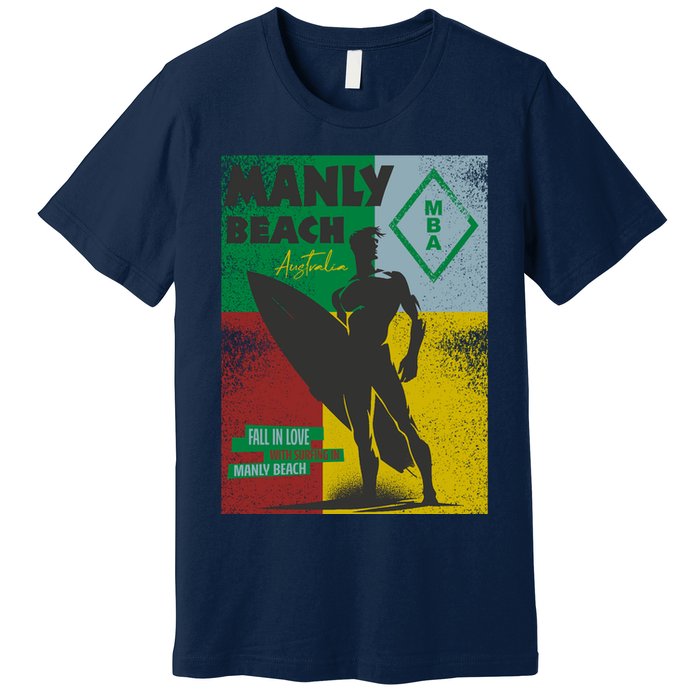 Manly Beach Sydney Australia Surfer Premium T-Shirt