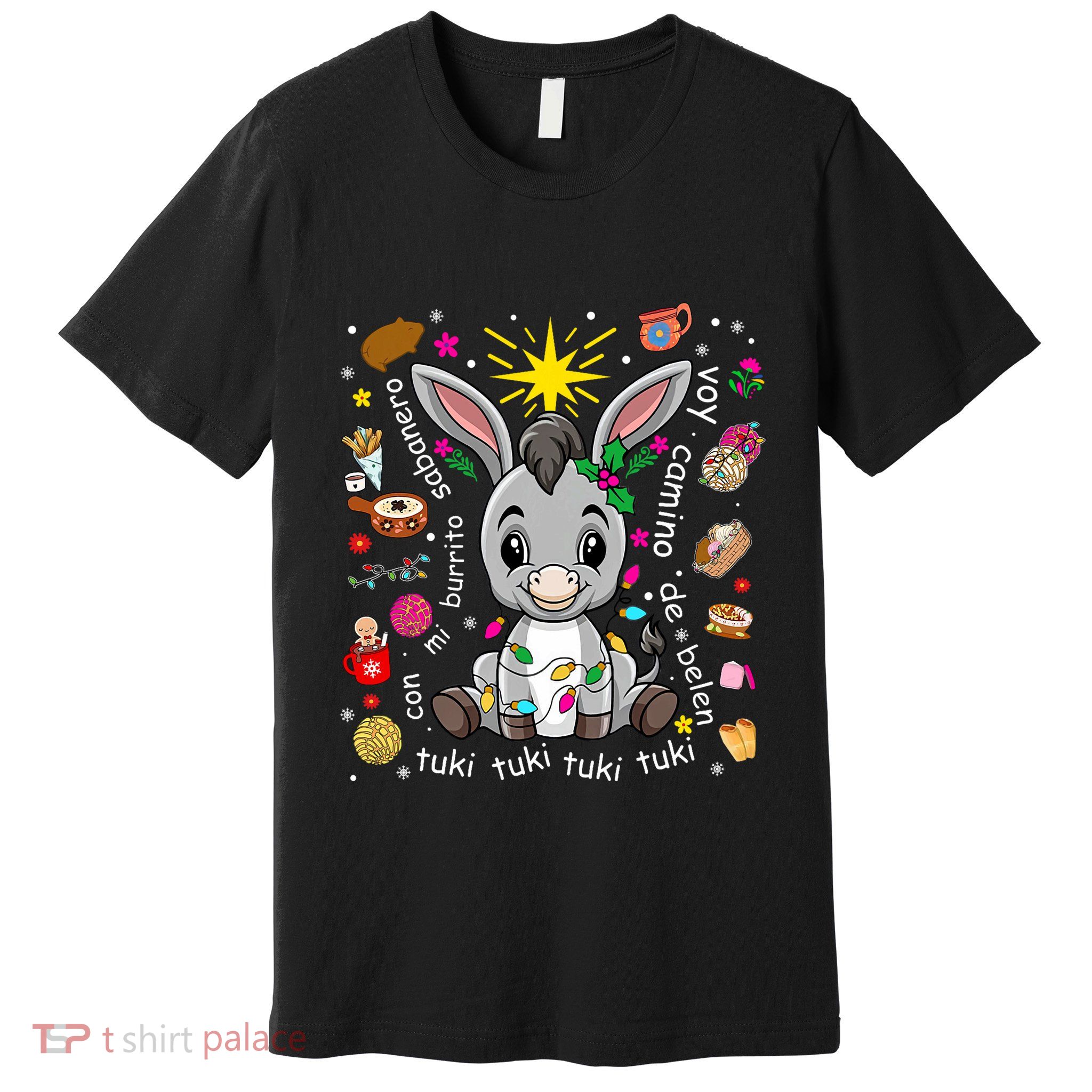 Mi Burrito Sabanero Mexican Christmas Donkey Spanish Xmas Premium T-Shirt