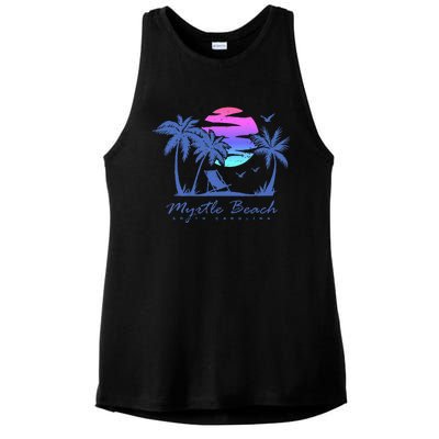 Myrtle Beach South Carolina Vacation Ladies PosiCharge Tri-Blend Wicking Tank