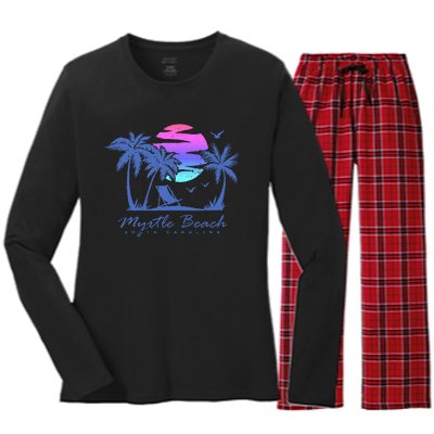 Myrtle Beach South Carolina Vacation Women's Long Sleeve Flannel Pajama Set 