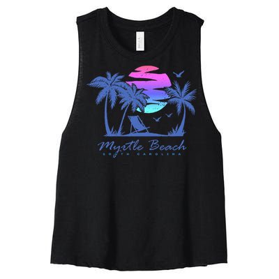 Myrtle Beach South Carolina Vacation Women's Racerback Cropped Tank