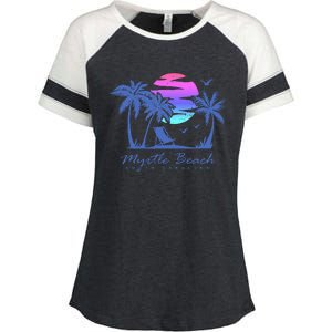 Myrtle Beach South Carolina Vacation Enza Ladies Jersey Colorblock Tee