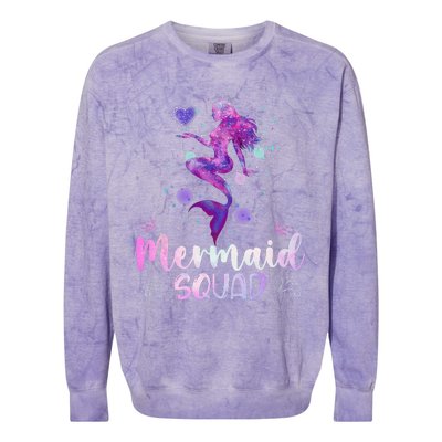 Mermaid Birthday Squad Party Women Mermaid Halloween Colorblast Crewneck Sweatshirt