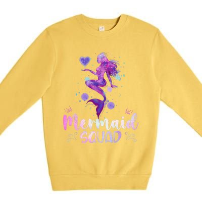 Mermaid Birthday Squad Party Women Mermaid Halloween Premium Crewneck Sweatshirt