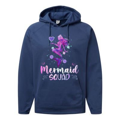 Mermaid Birthday Squad Party Women Mermaid Halloween Performance Fleece Hoodie