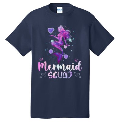 Mermaid Birthday Squad Party Women Mermaid Halloween Tall T-Shirt