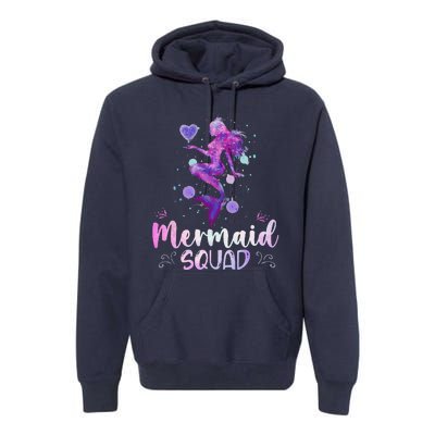 Mermaid Birthday Squad Party Women Mermaid Halloween Premium Hoodie