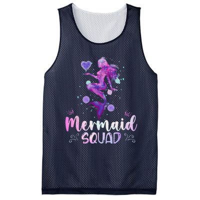 Mermaid Birthday Squad Party Women Mermaid Halloween Mesh Reversible Basketball Jersey Tank