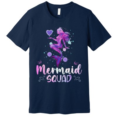 Mermaid Birthday Squad Party Women Mermaid Halloween Premium T-Shirt