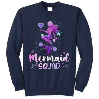 Mermaid Birthday Squad Party Women Mermaid Halloween Tall Sweatshirt