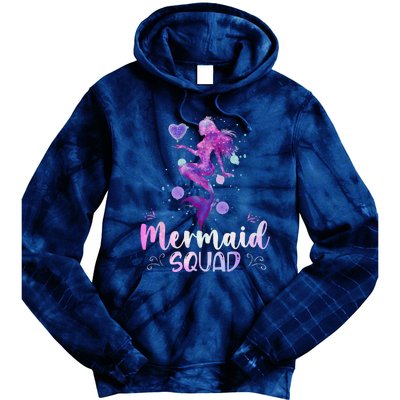 Mermaid Birthday Squad Party Women Mermaid Halloween Tie Dye Hoodie